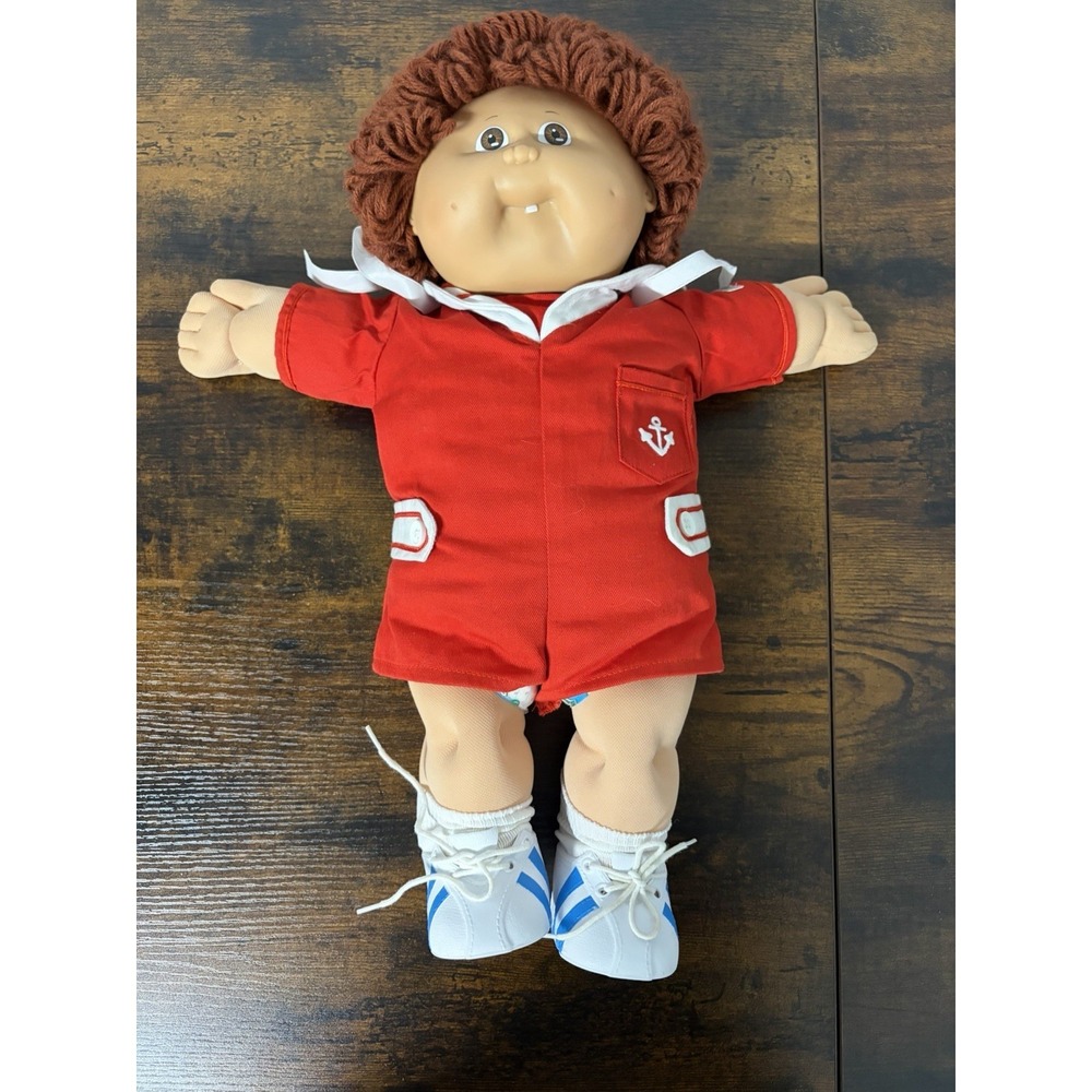 Vintage Cabbage Patch Kids Doll Boy Sailor Red Outfit 1980s